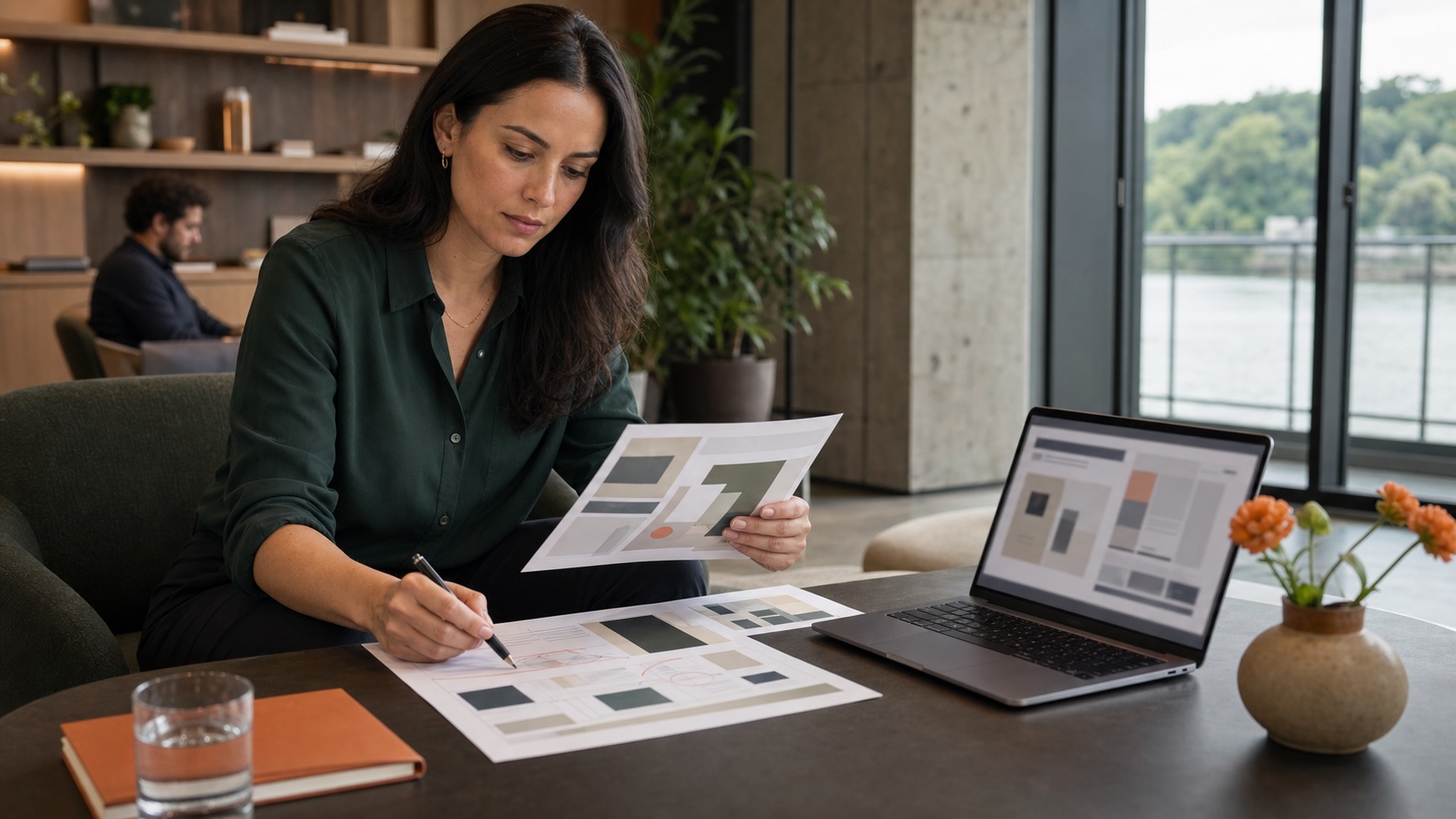 Founder reviewing campaign work before approving it for launch